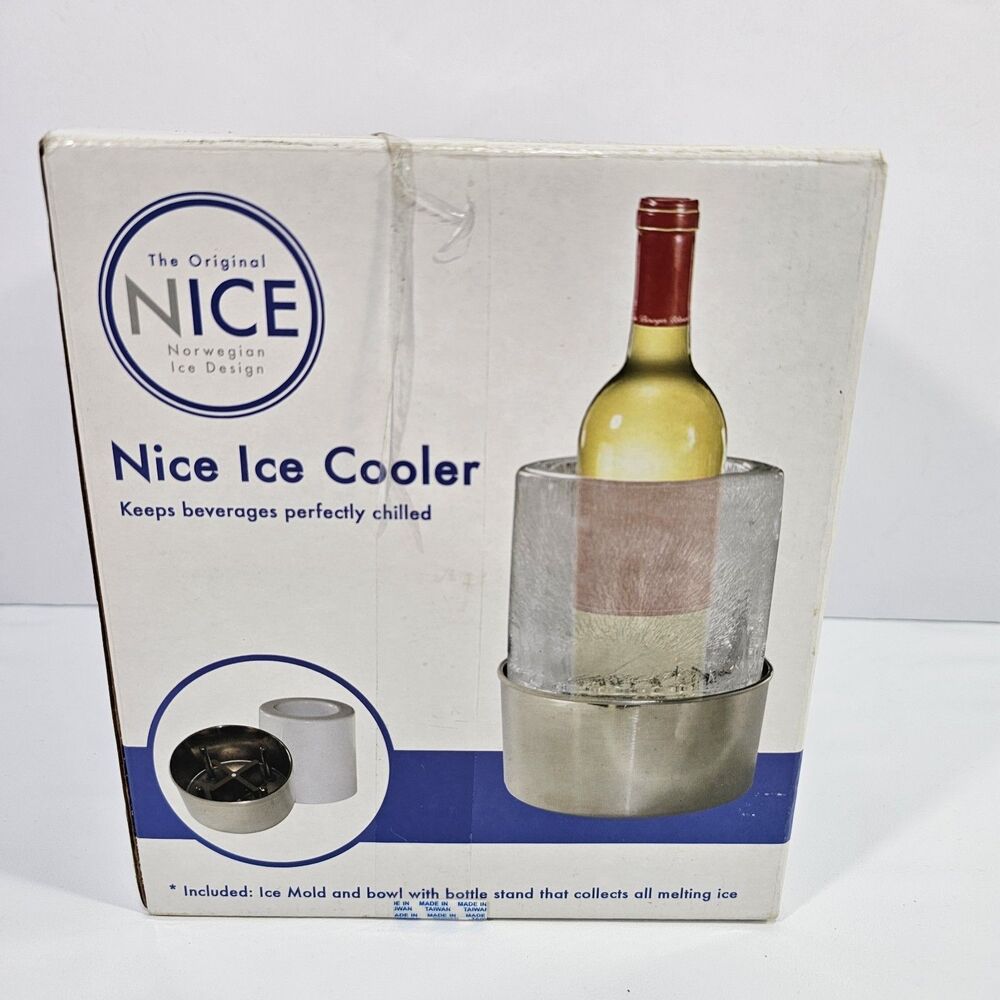 Nice Ice Norwegian Ice Cooler Mold Wine Bottle Chiller NIB